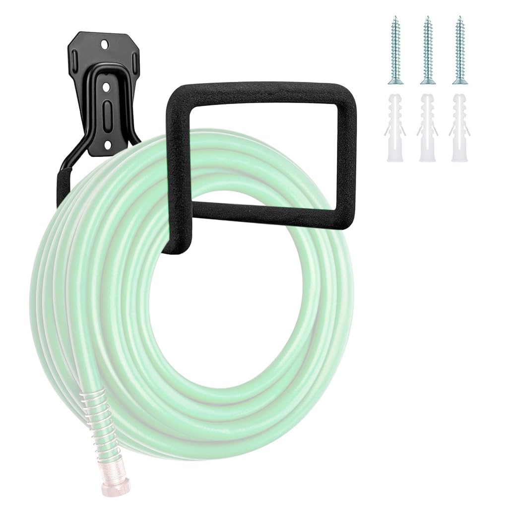 ZIBUYU Garden Hose Holder Wall Mounted Hose Hook Wall Hook Metal Hose Organizer Long Hose Hanger Hook with Screws Heavy Duty Wall Hook for Hose, Cable, Water Hose ZIBUYU Garden Hose Holder Wall Mounted Hose Hook Wall Hook Metal Hose Organizer Long Hose Hanger Hook with Screws Heavy Duty Wall Hook for Hose, Cable, Water Hose